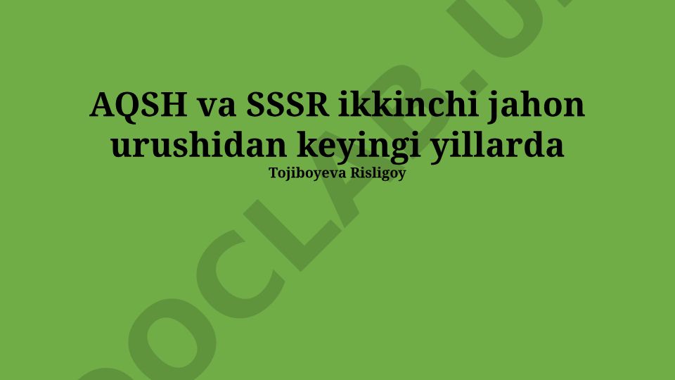 Sovuq Urush: G'oyalar va Qurol-yarog' poygasida kurash