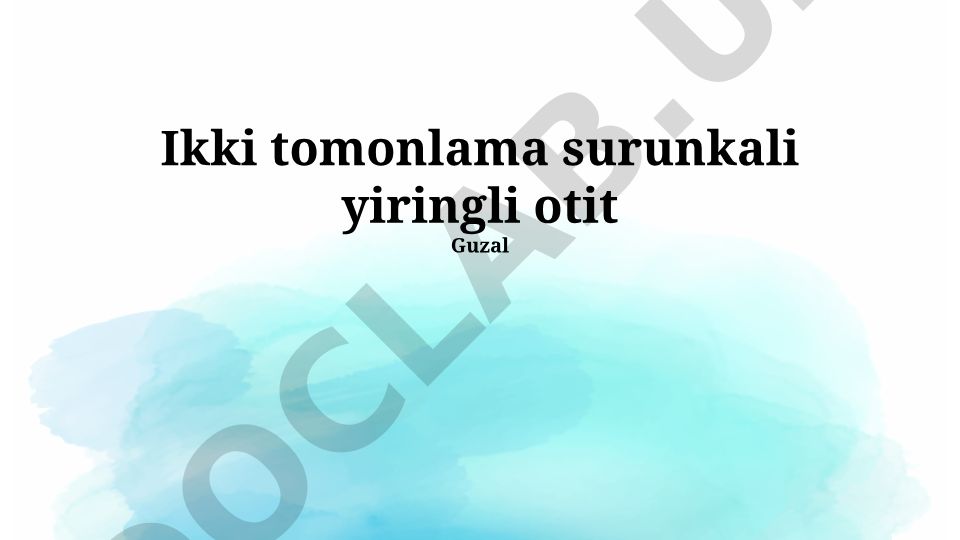 Ikki tomonlama surunkali yiringli otit