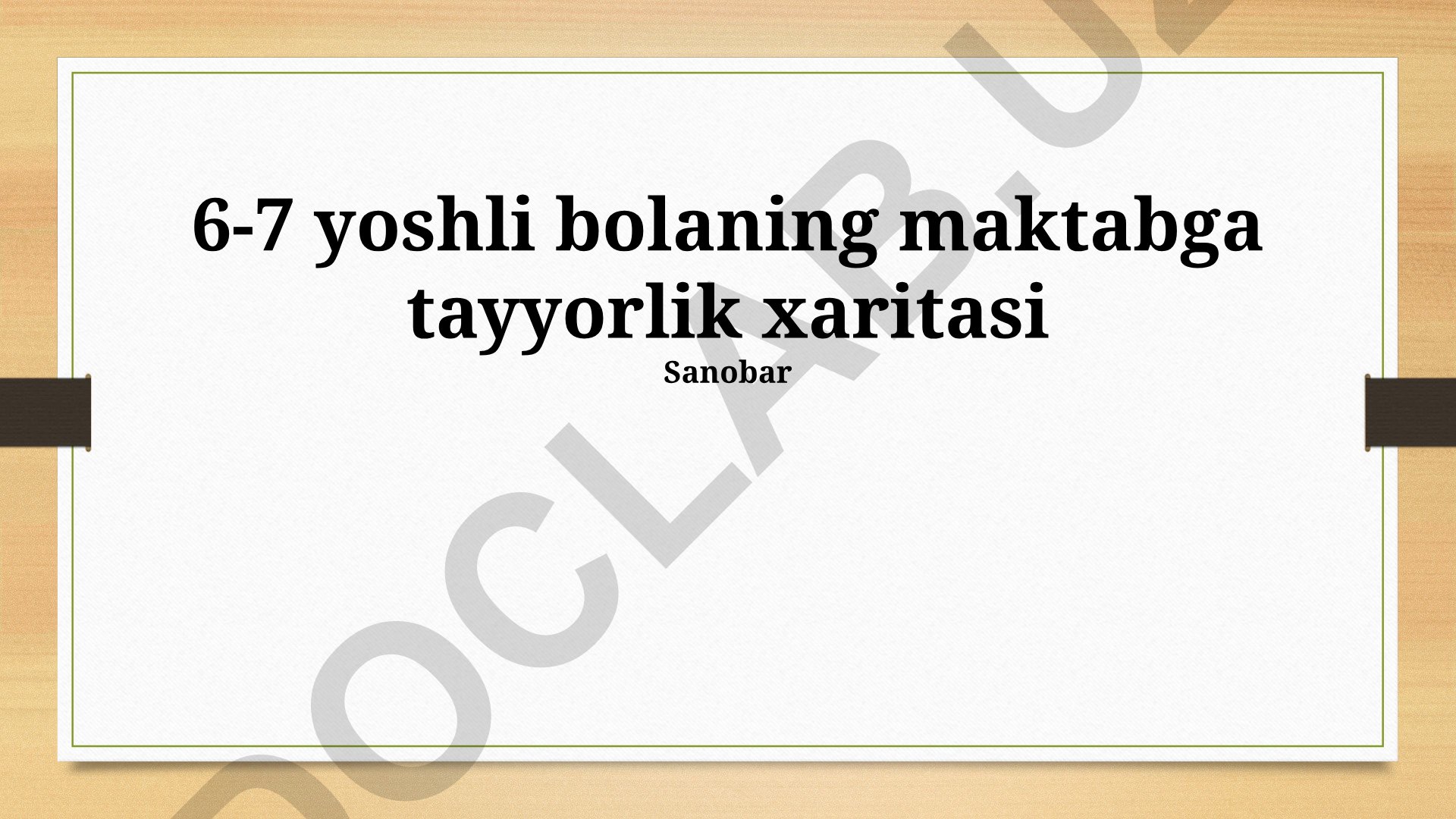 6-7 yoshli bolaning maktabga tayyorlik xaritasi
