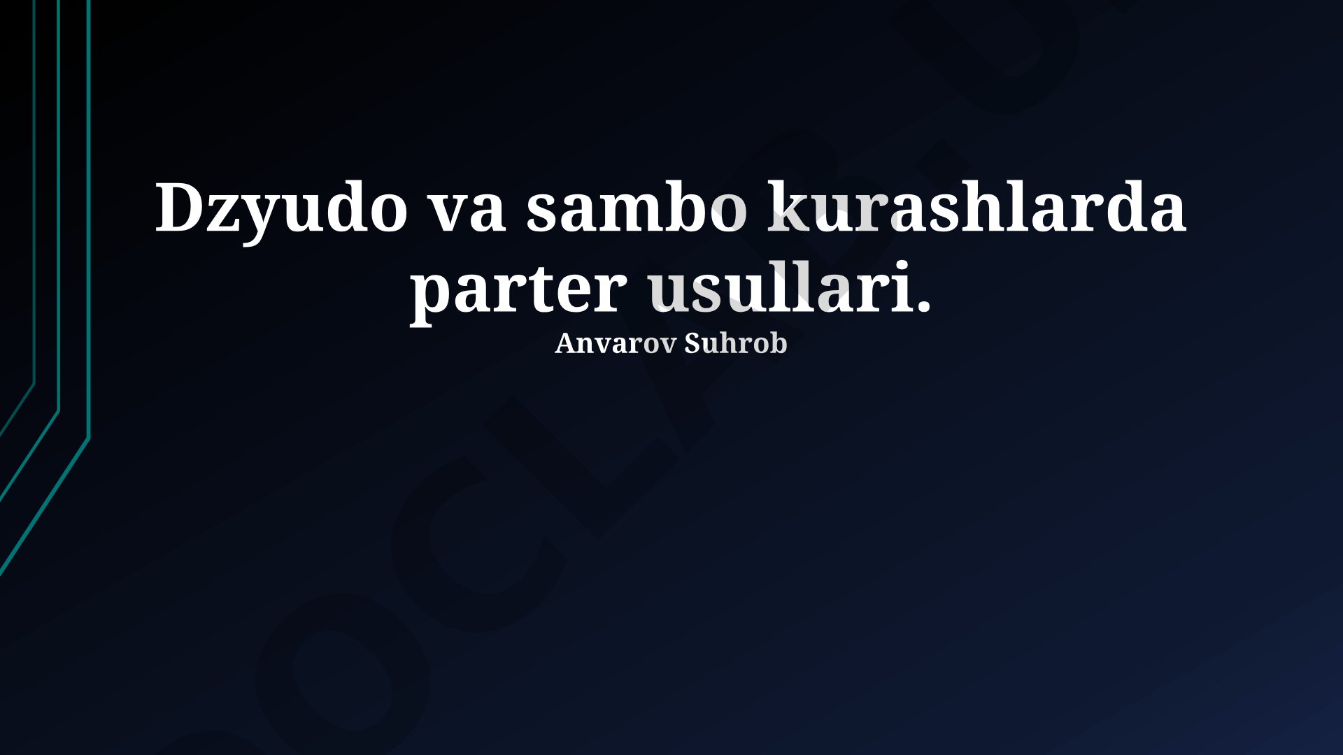 Dzyudo va sambo kurashlarda parter usullari