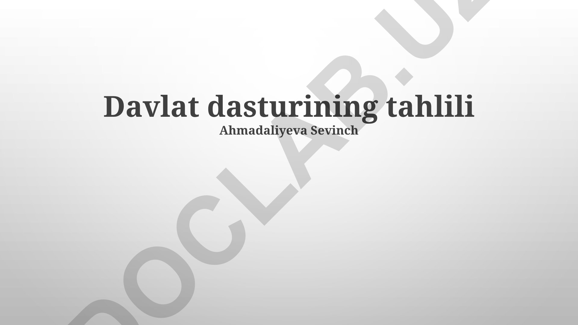 Davlat dasturining tahlili
