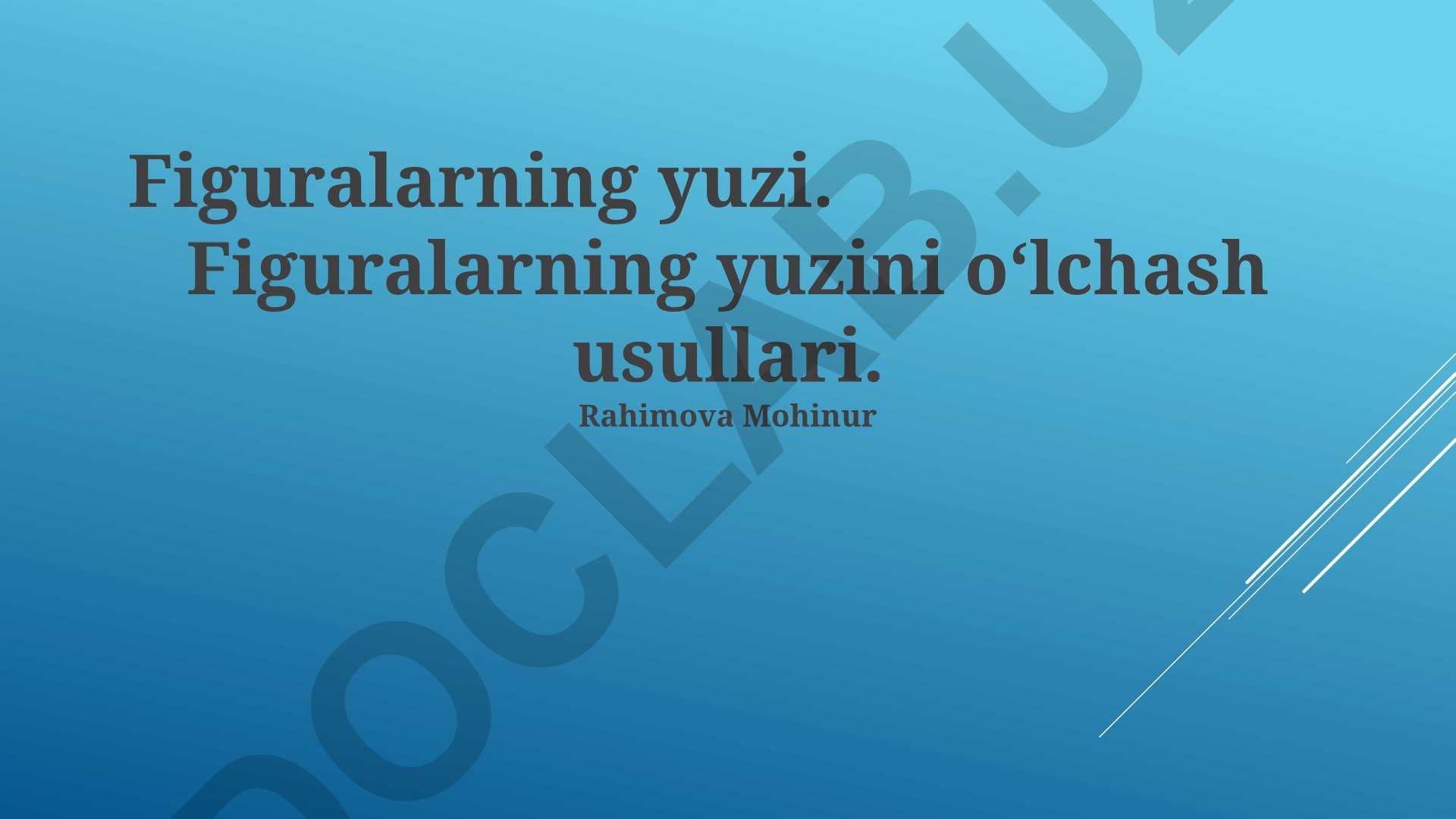 Figuralarning yuzini o'lchash usullari va amaliy misollar