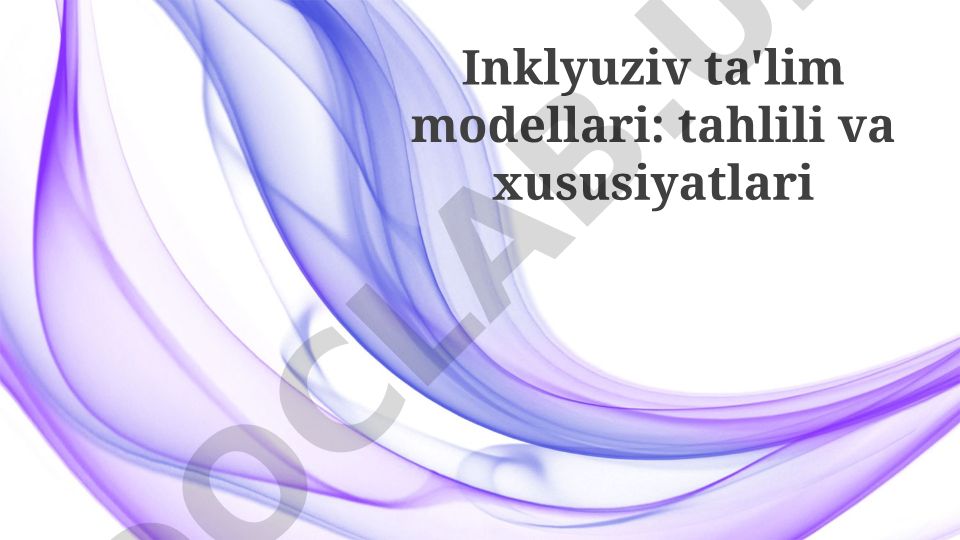 Inklyuziv ta'lim modellari: tahlili va xususiyatlari