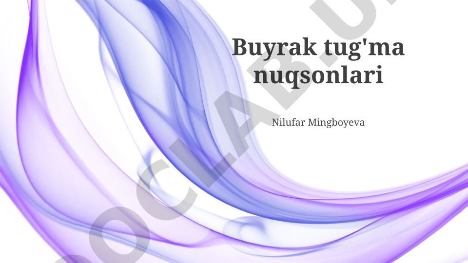 Tug'ma buyrak nuqsonlari: sabablar, tashxis va davolash