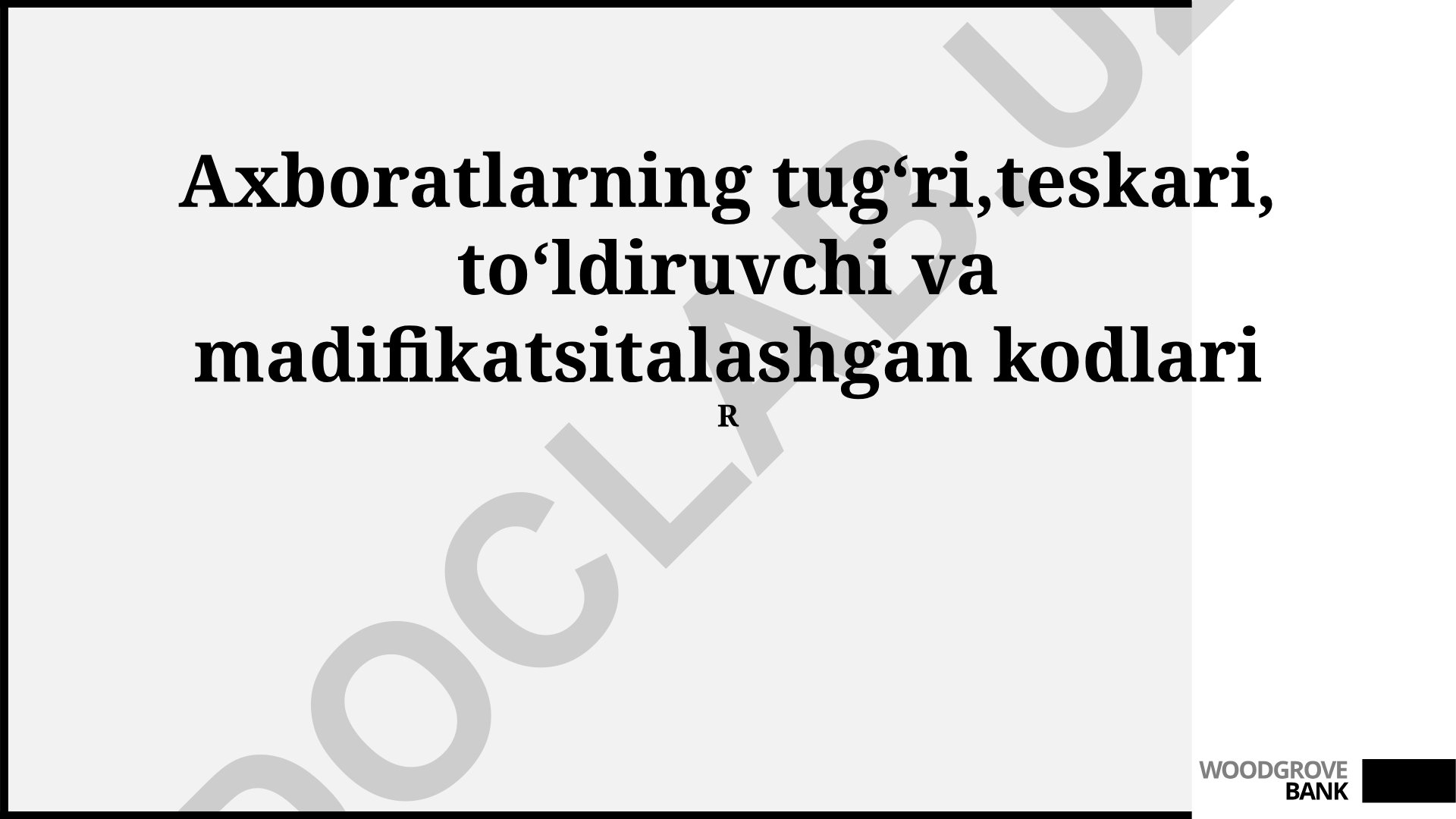 Kodlarning turlari va samaradorligi taqqoslashi