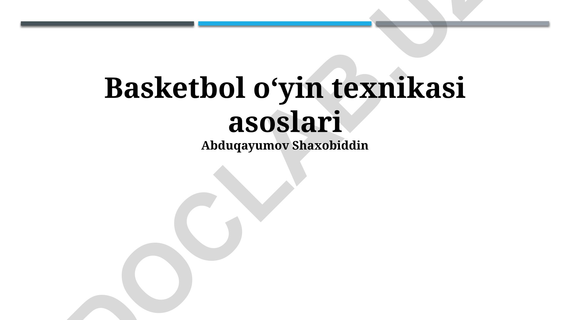 Basketbol oʻyin texnikasi asoslari