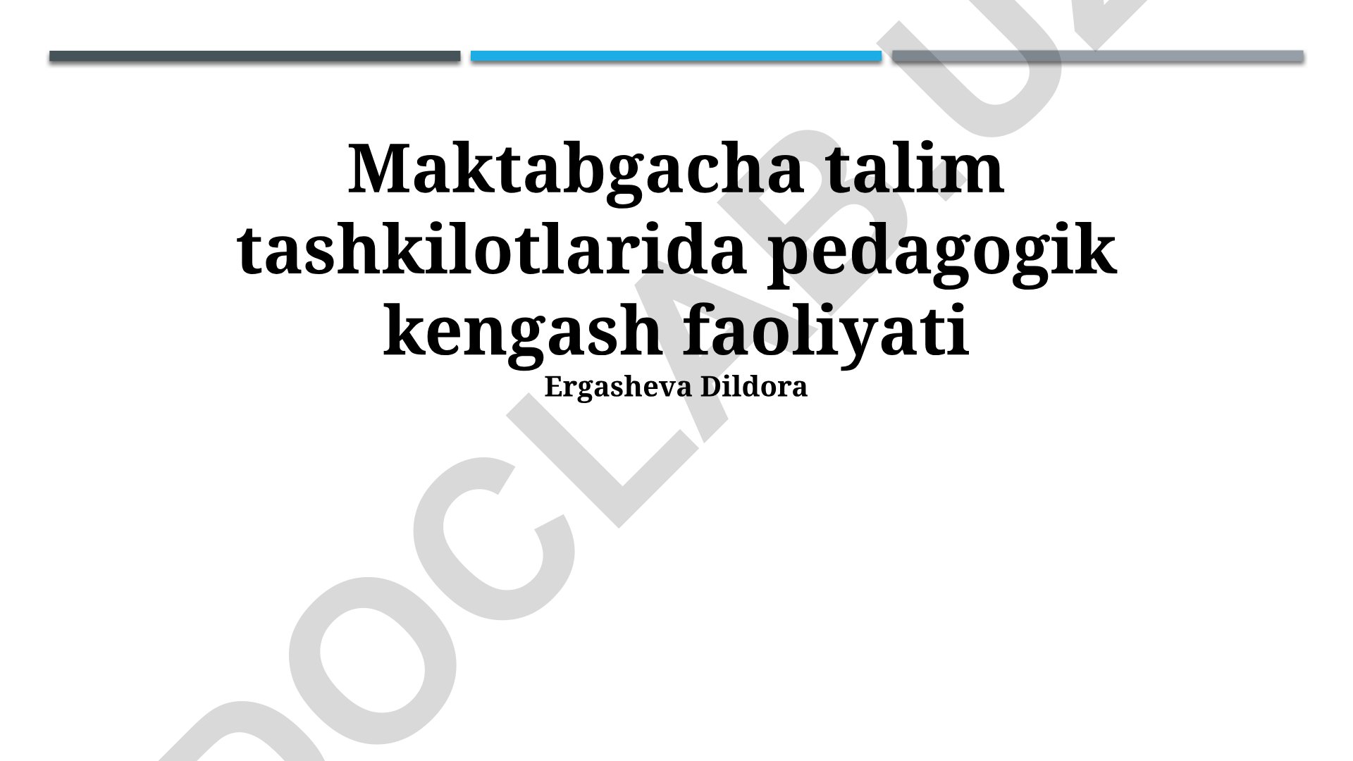 Maktabgacha ta'lim tashkilotlarida pedagogik kengash faoliyati