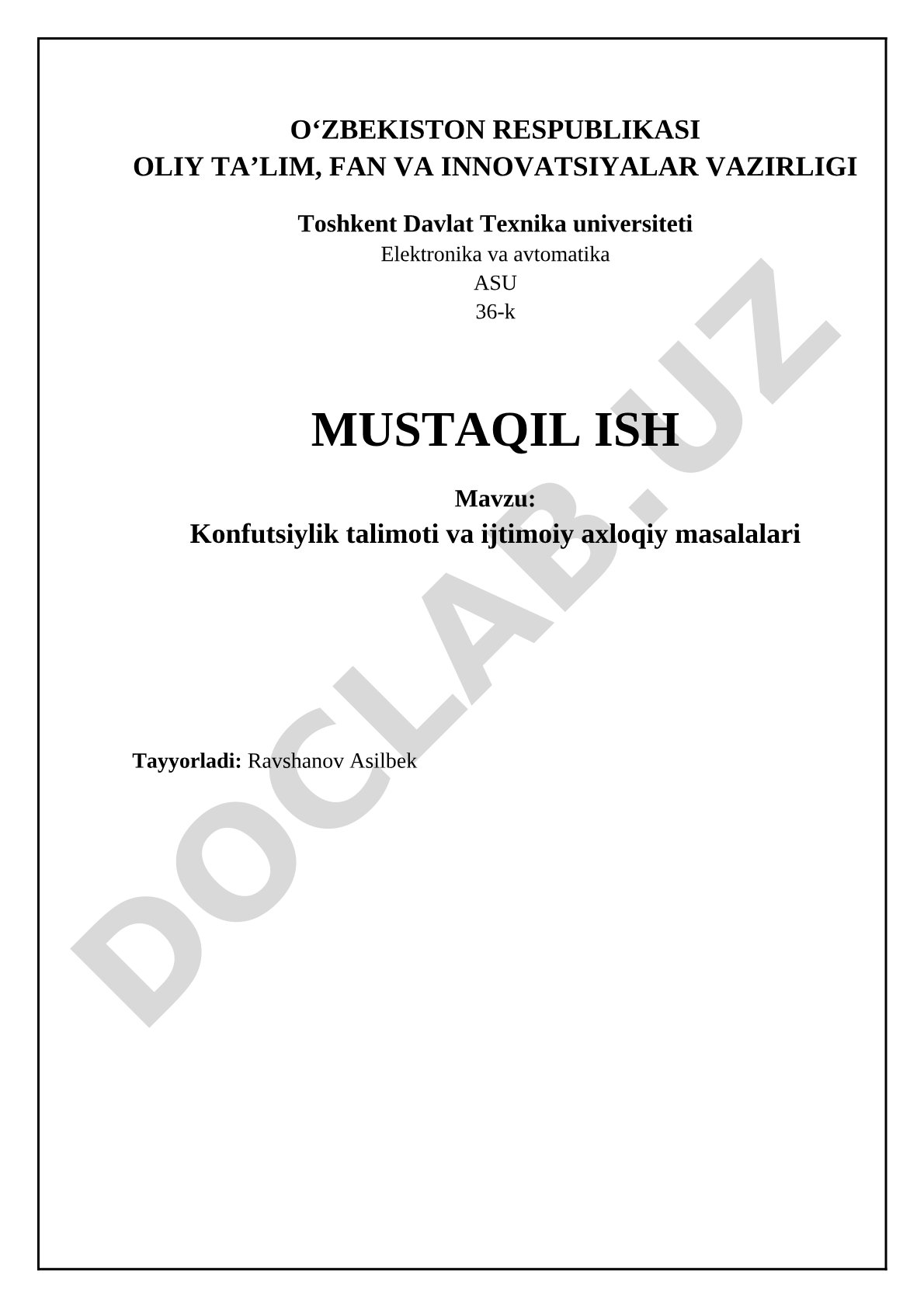 Konfutsiylik talimoti va ijtimoiy axloqiy masalalari