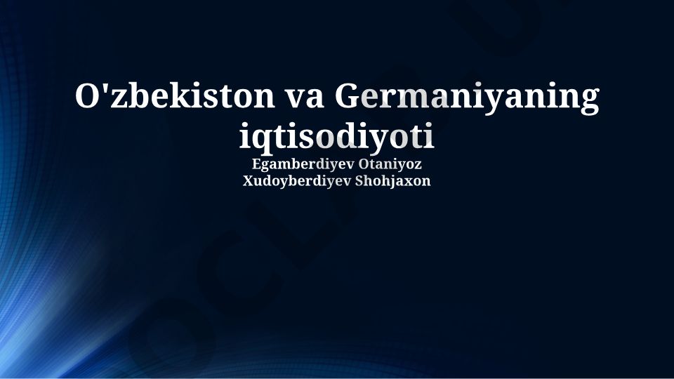 O'zbekiston va Germaniyaning iqtisodiy aloqalari