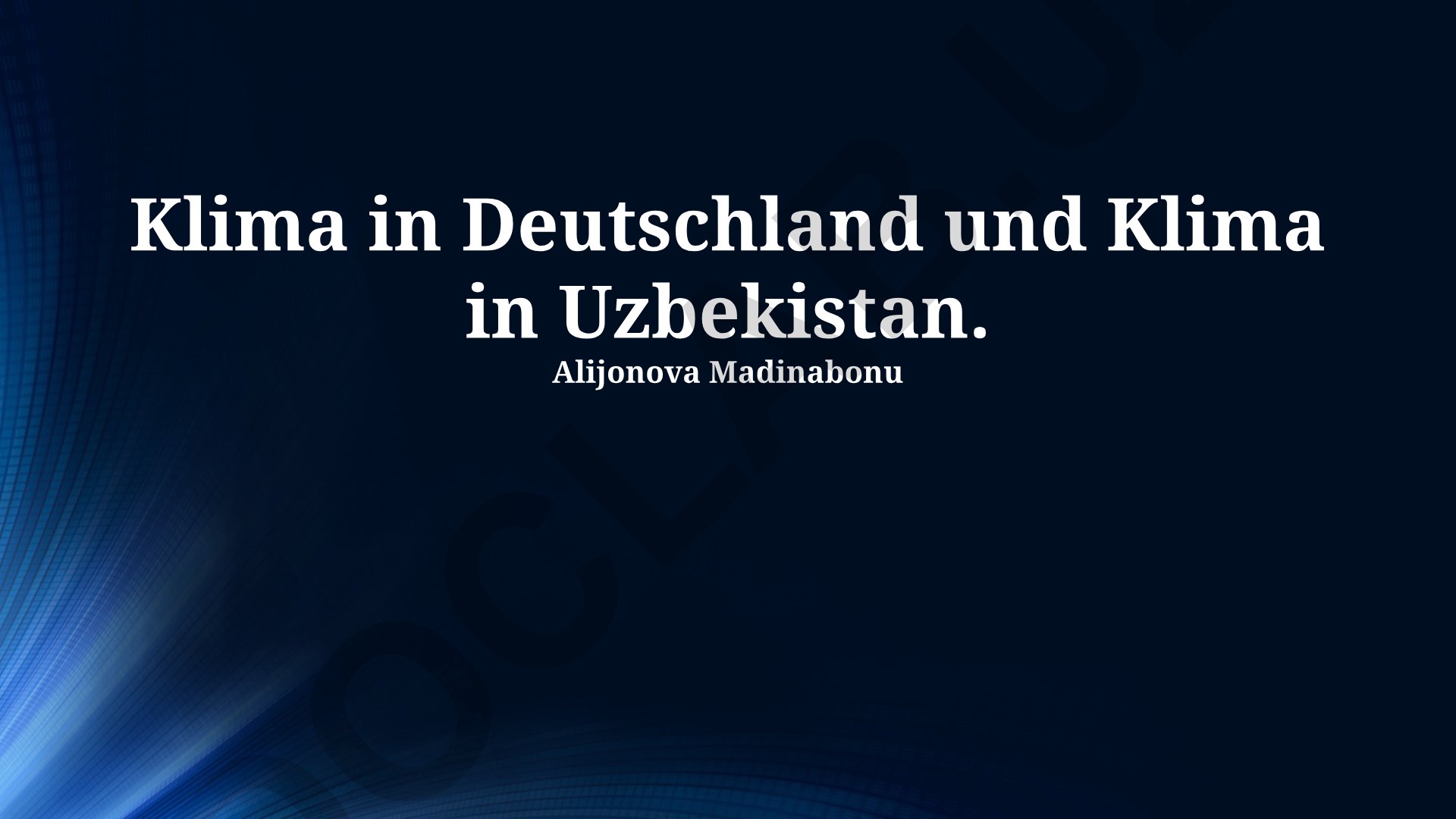 Klima in Deutschland und Klima in Uzbekistan