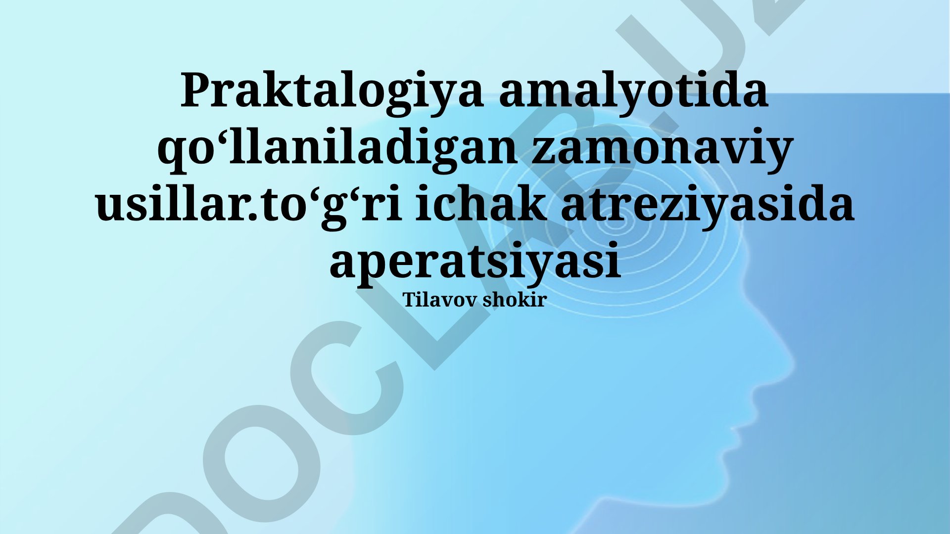 To'g'ri ichak atreziyasida zamonaviy jarrohlik usullari
