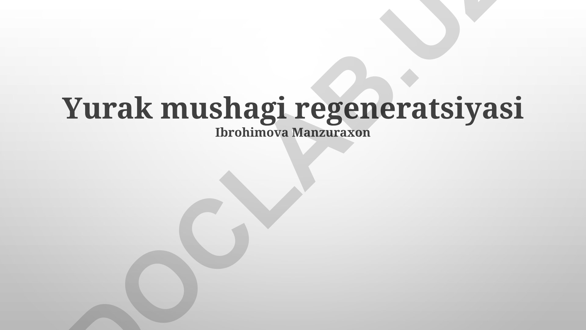 Yurak mushagi regeneratsiyasi