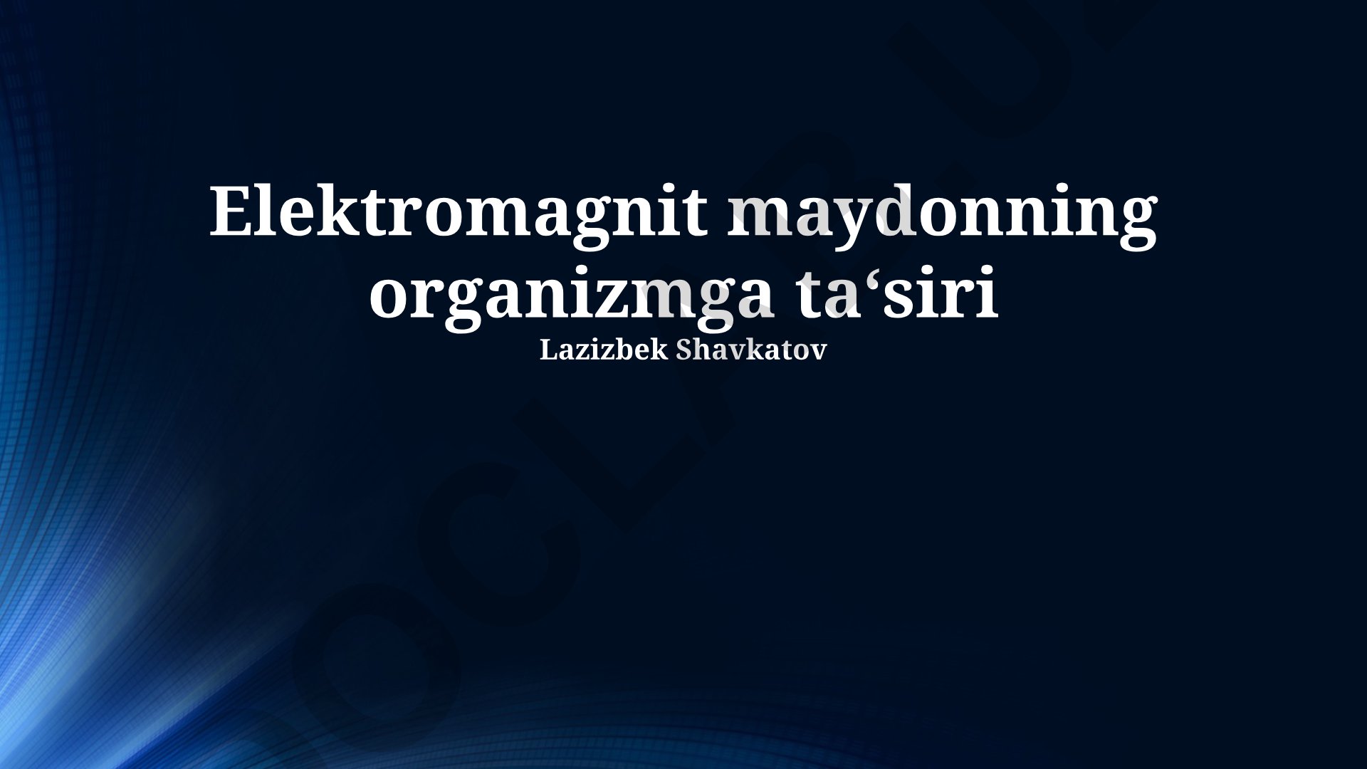 Elektromagnit maydonning organizmga ta'siri