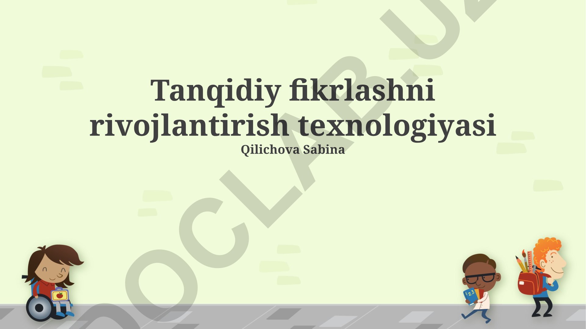 Tanqidiy fikrlashni rivojlantirish texnologiyasi