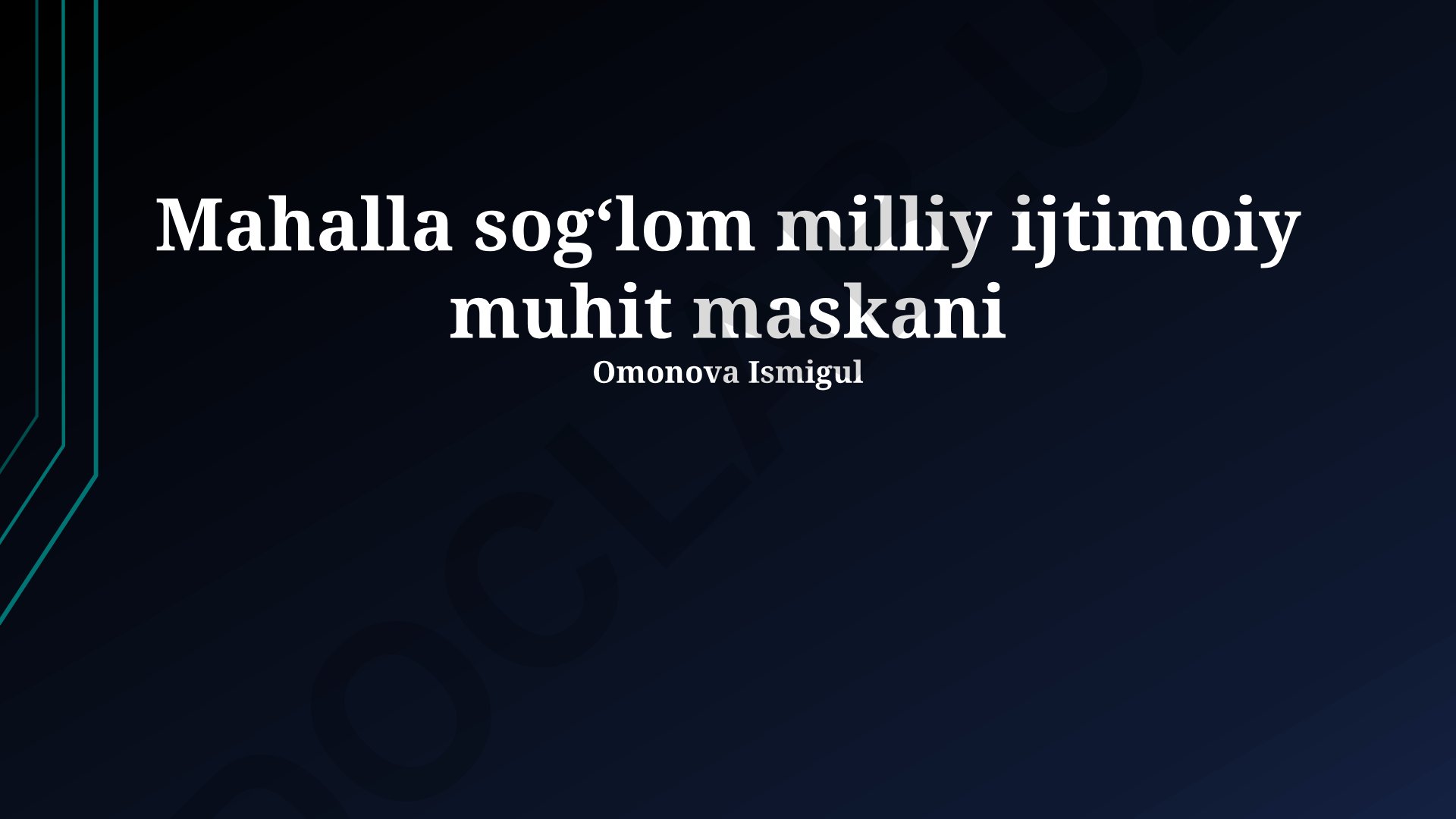 Mahalla sogʻlom milliy ijtimoiy muhit maskani