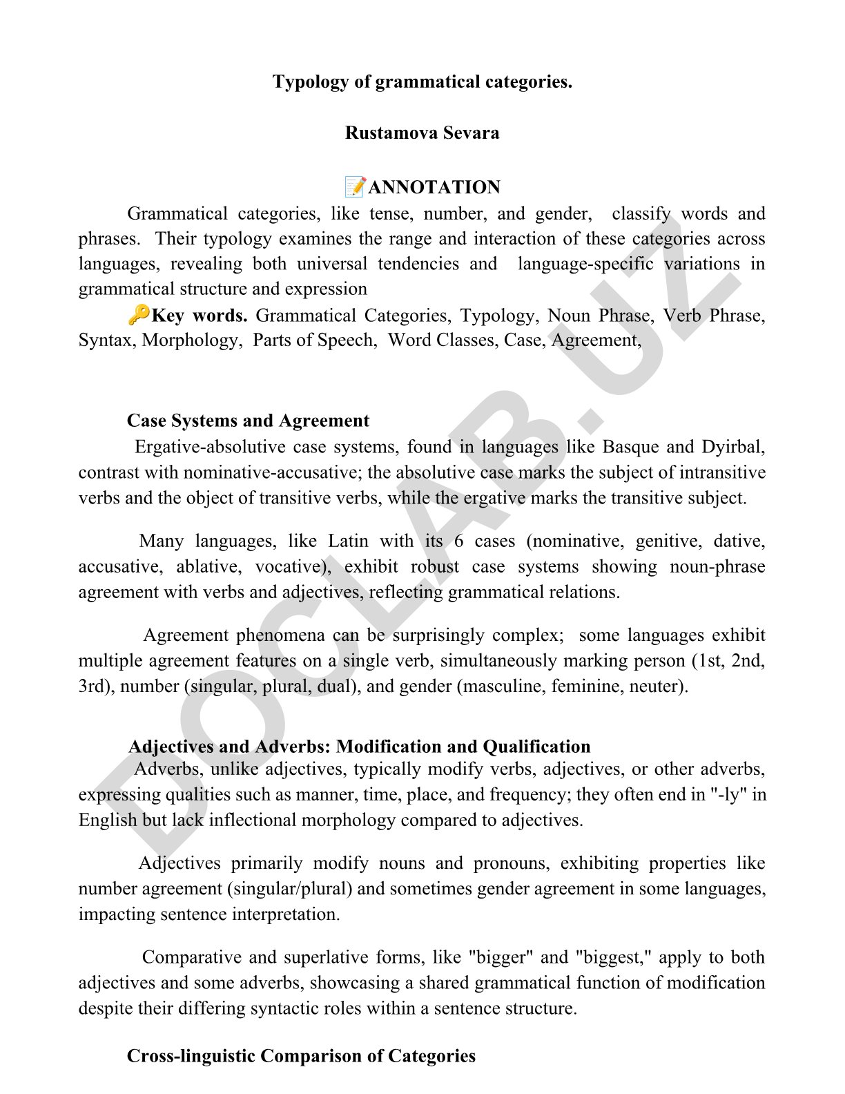 Grammatik kategoriyalar tipologiyasi