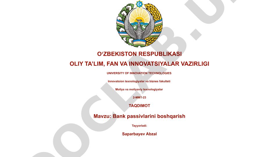 Bank passivlarini boshqarish