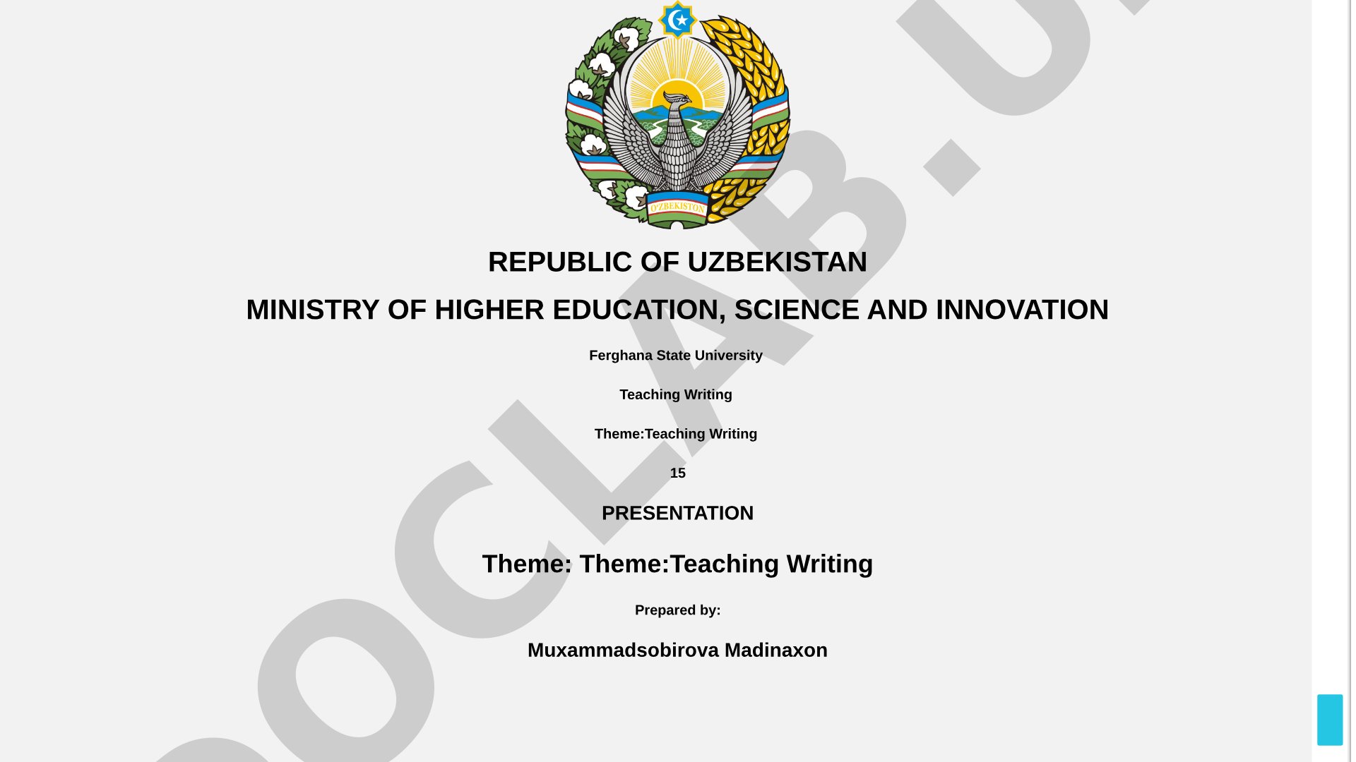 Teaching Writing