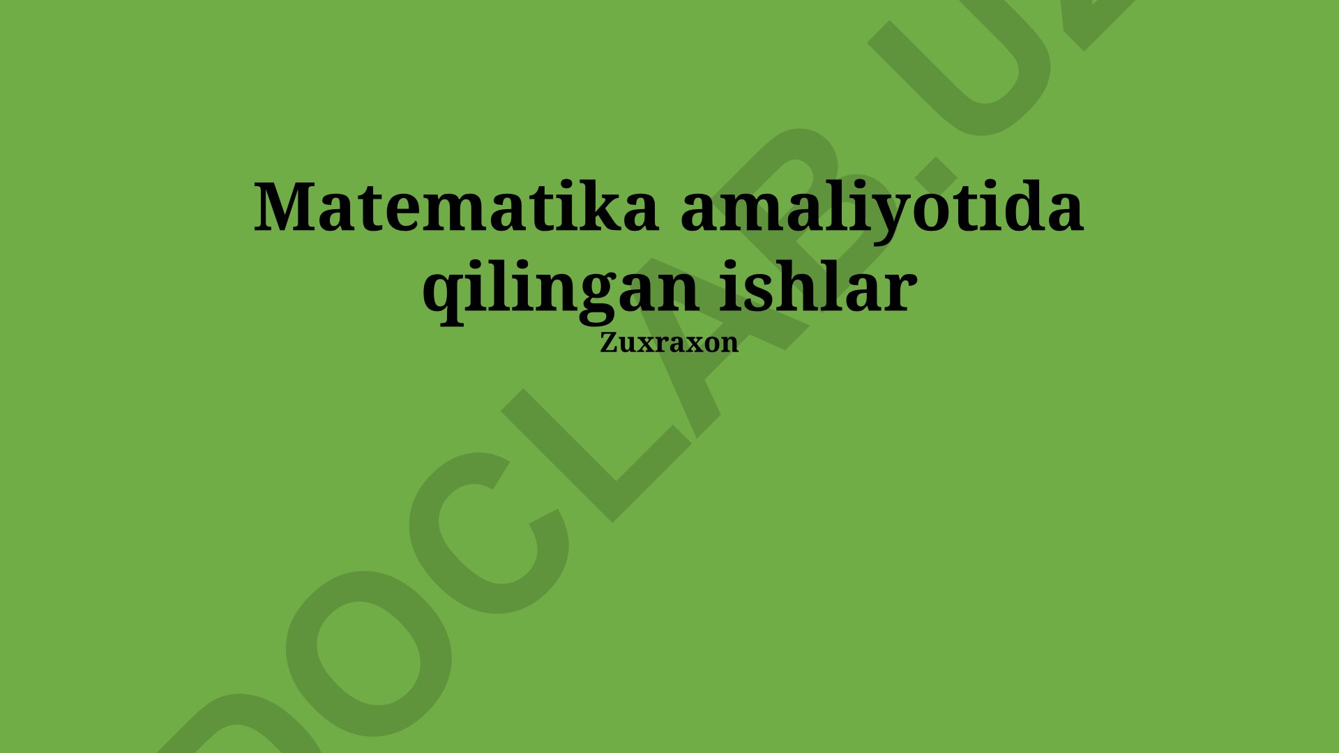 Amaliy matematika ishlari va taqdimotlar