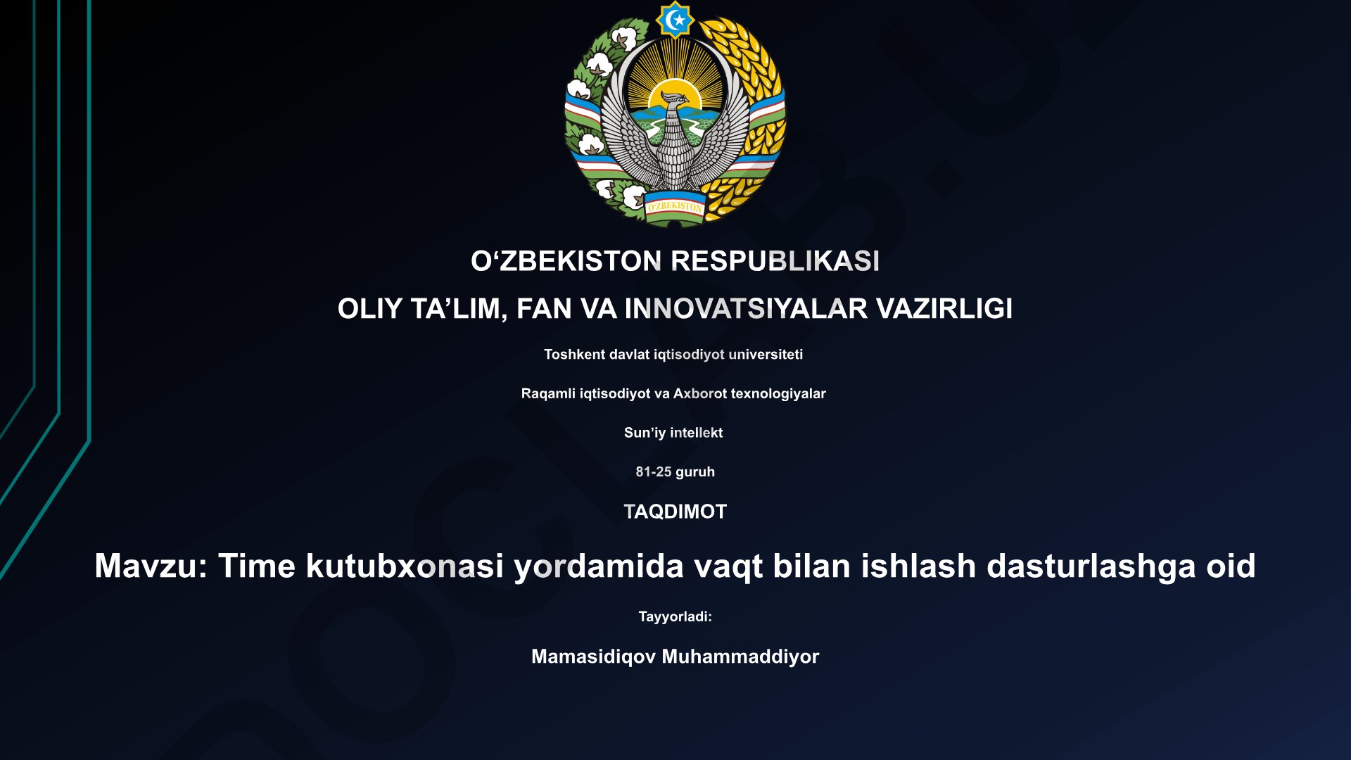 Time kutubxonasi yordamida vaqt bilan ishlash dasturlashga oid