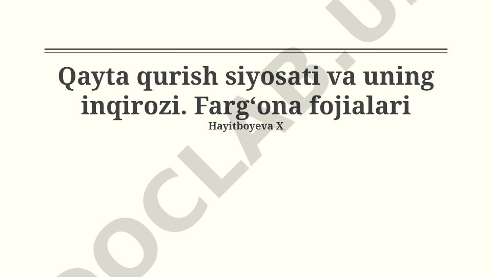 Perestroyka siyosati va Farg'ona voqealari