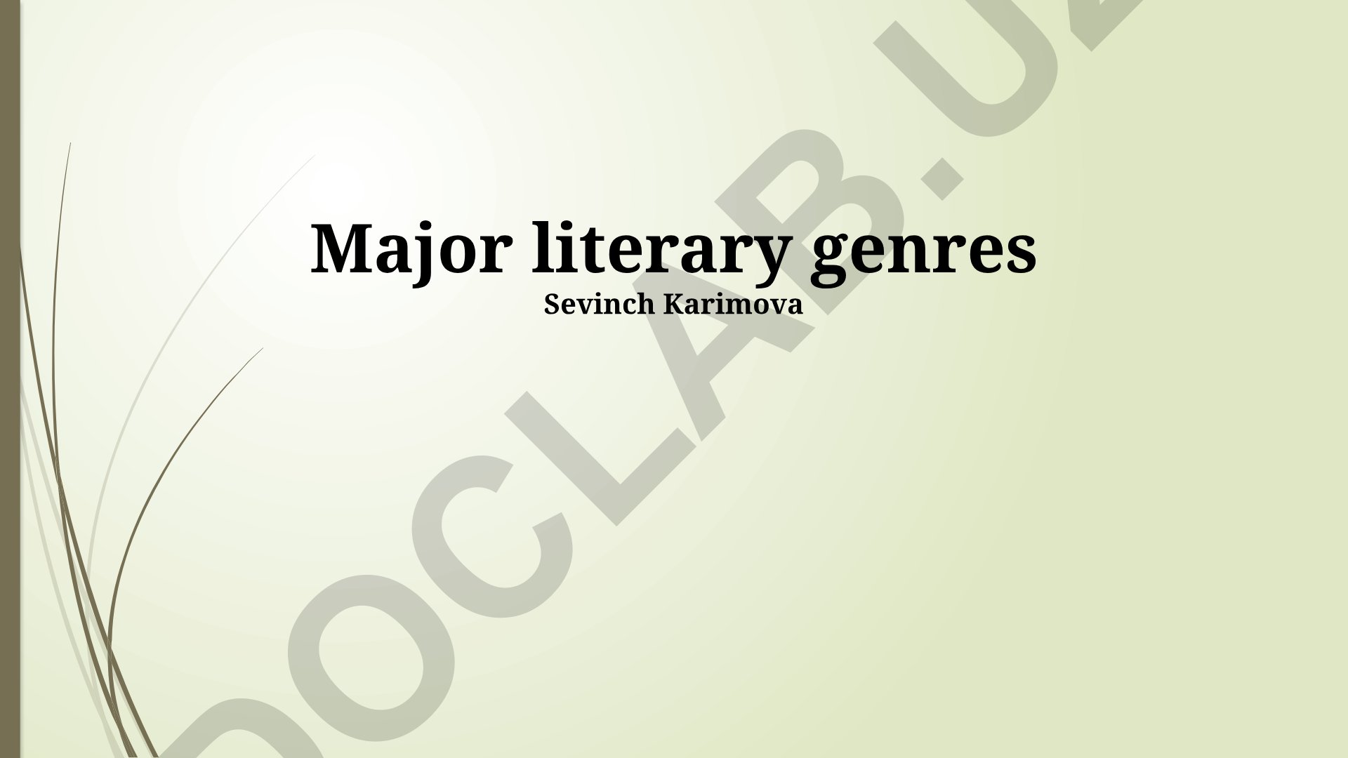 Major literary genres