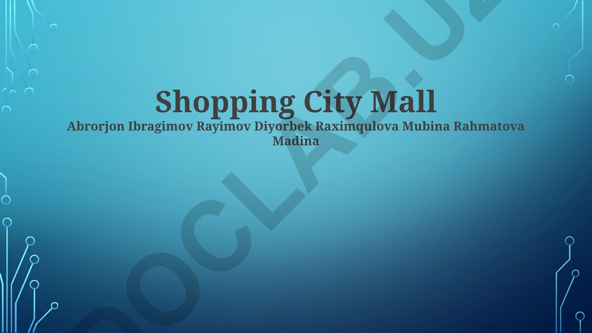 Shopping City Mall: Taqdimot va Kelajak Rejalari