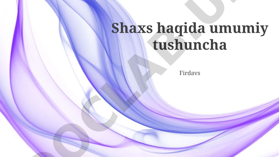 Shaxsning ichki dunyosi, jismoniy o'zligi va ijtimoiy o'zini anglash