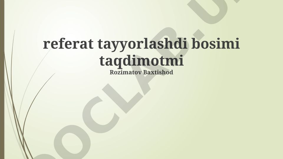 Muvozanatni saqlash va hisobot tahlili