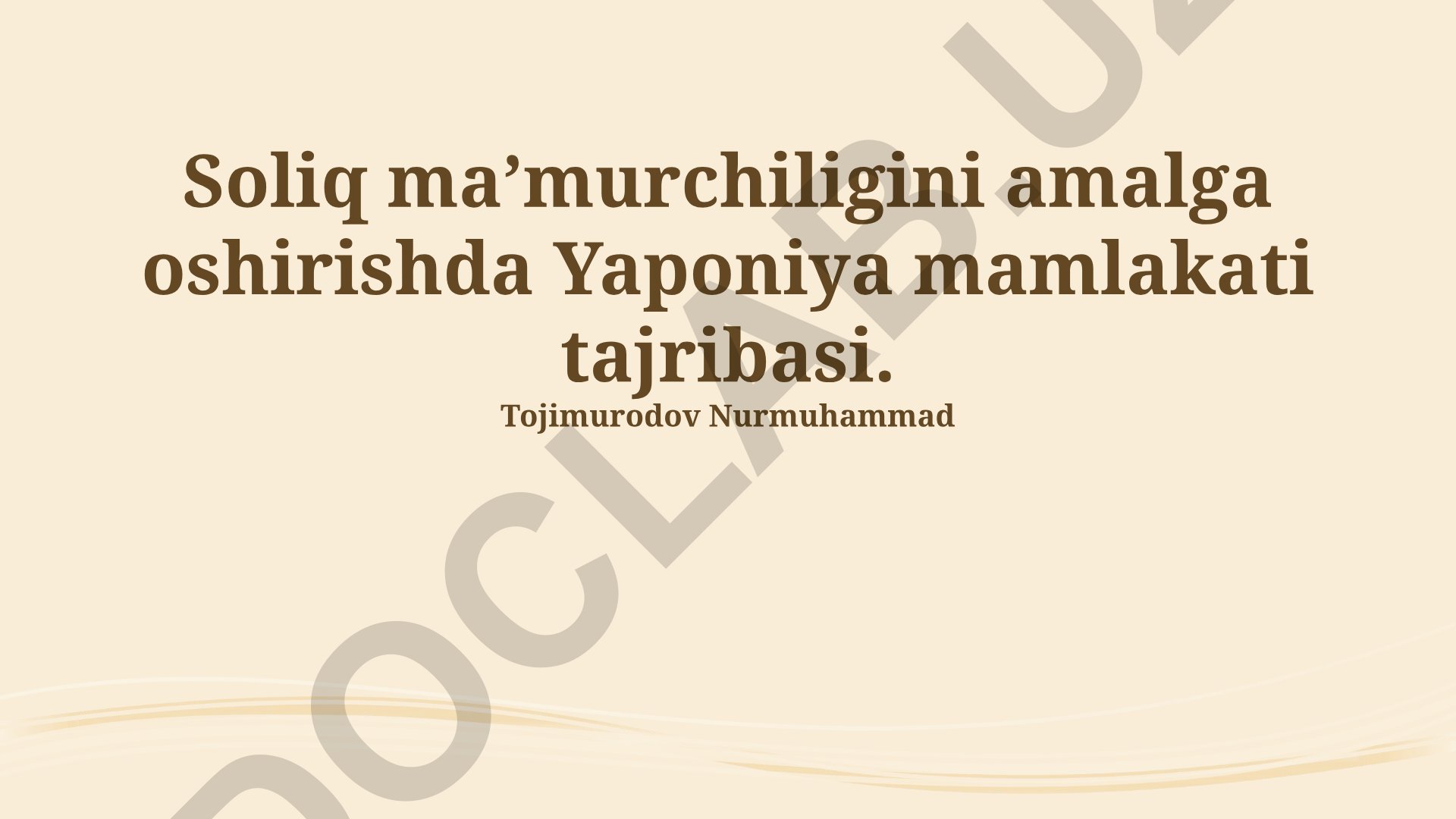 Yaponiya soliq ma'muriyatchiligini amalga oshirish tajribasi