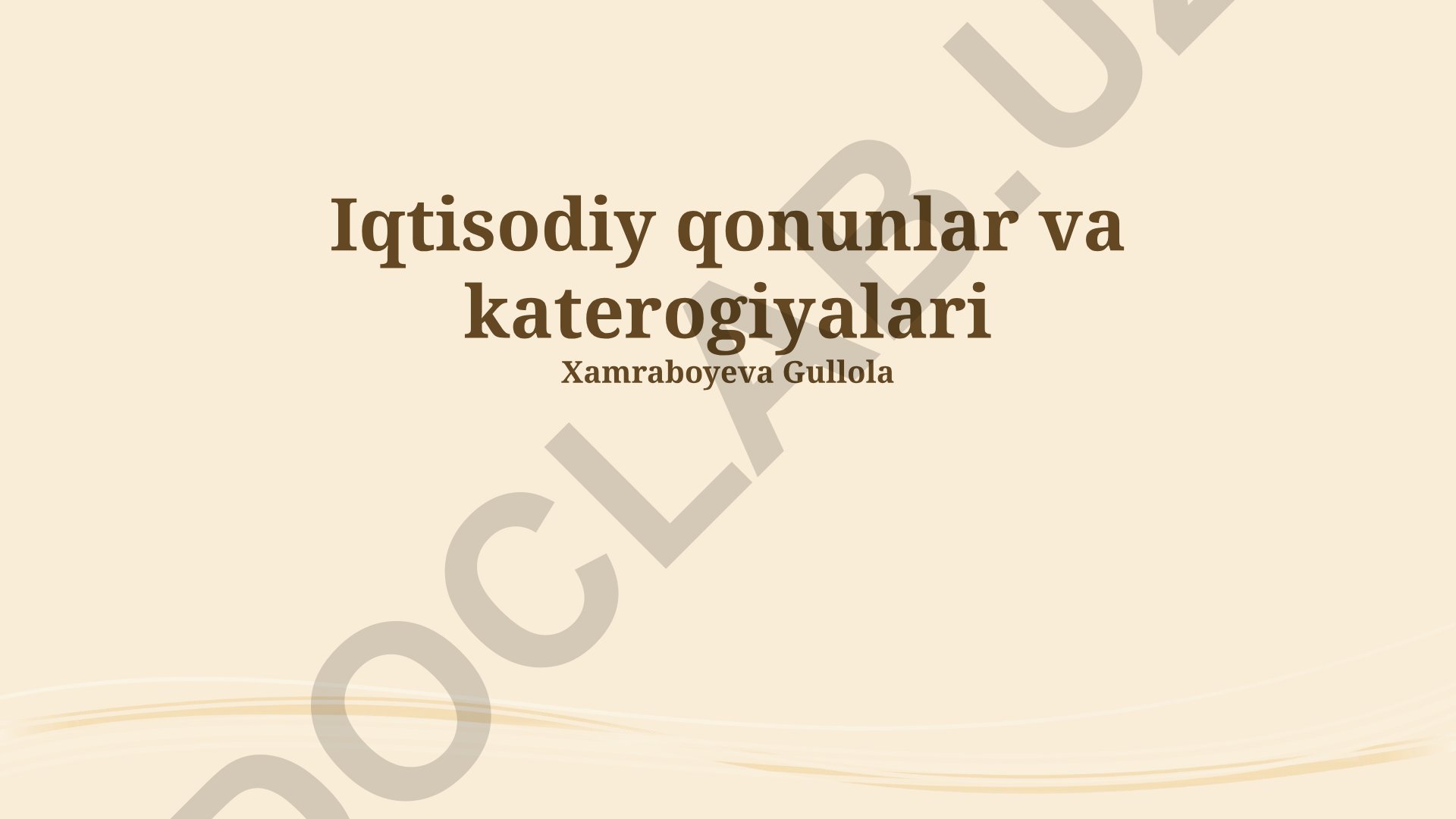 Iqtisodiy qonunlar va kategoriyalari