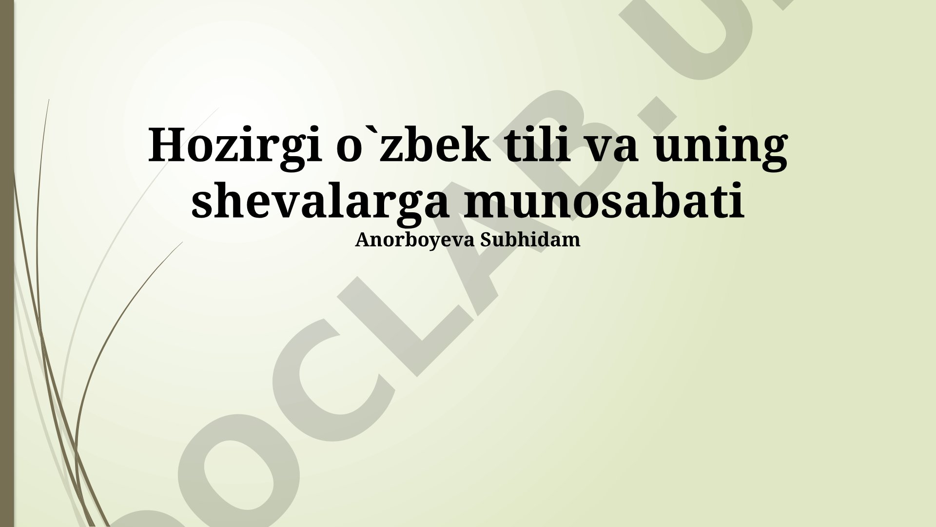 Hozirgi o'zbek tili va uning shevalarga munosabati