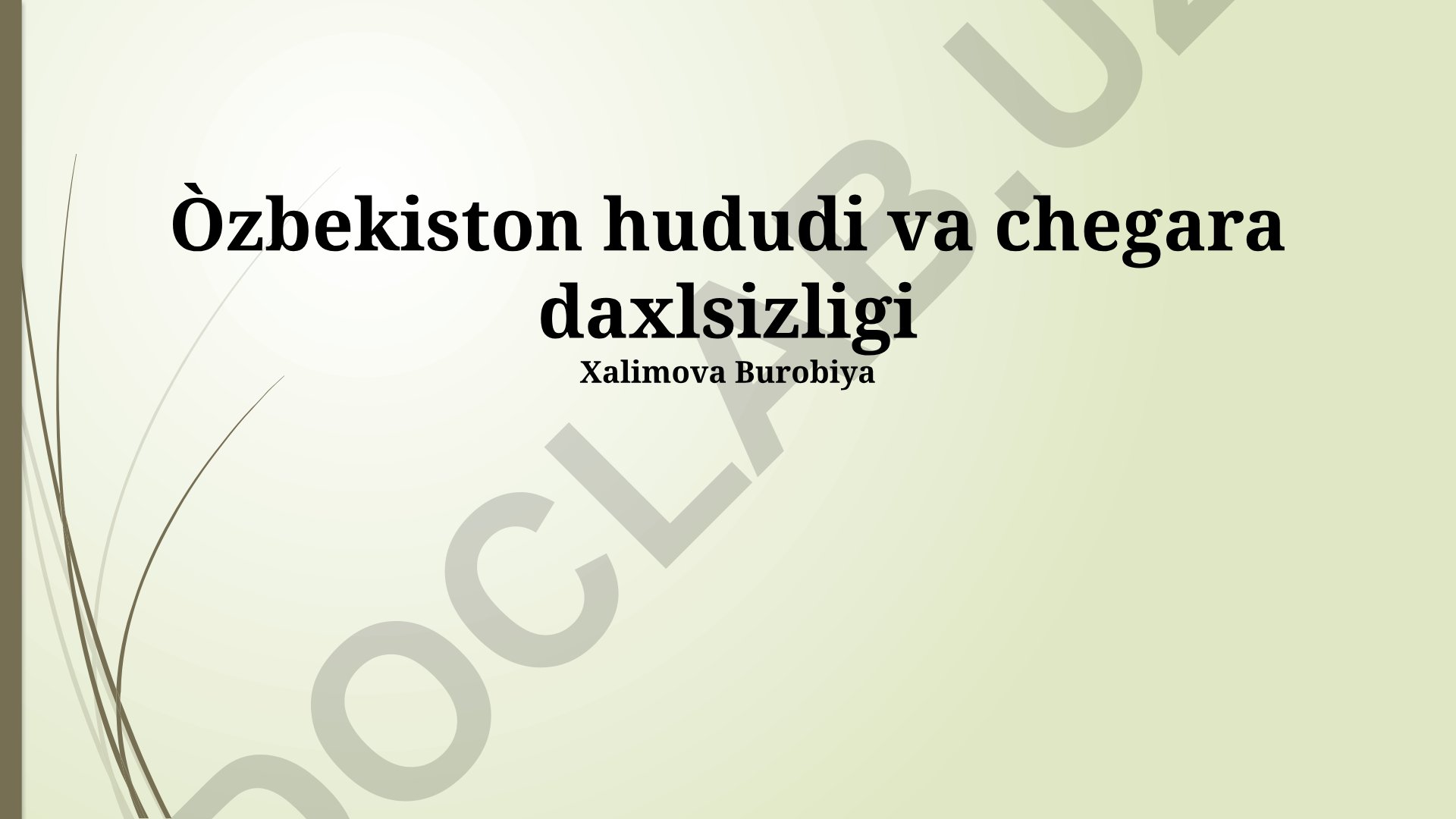 O'zbekiston hududi va chegara daxlsizligi
