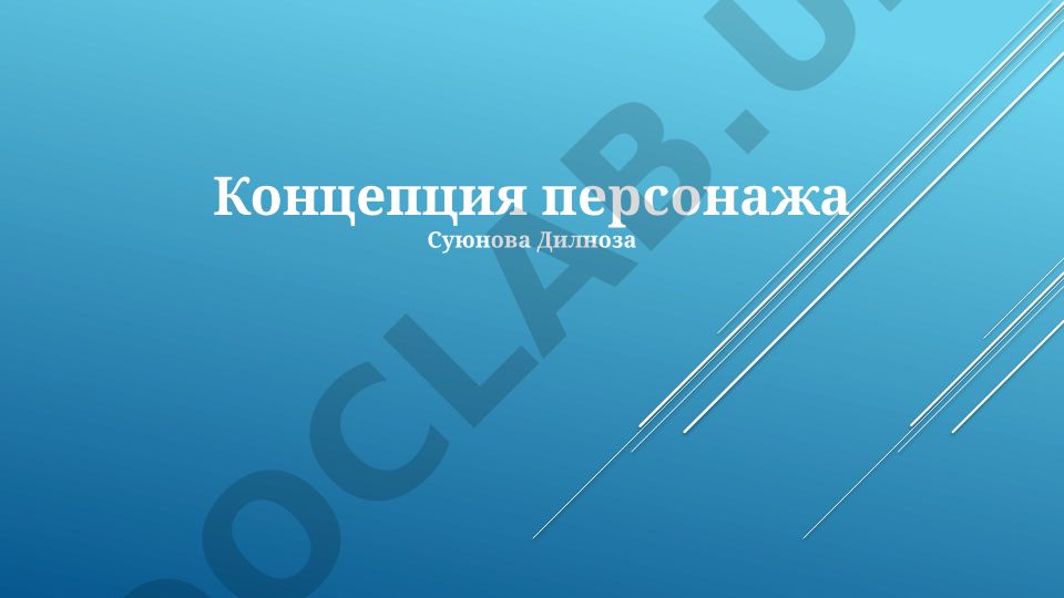 Концепция персонажа Суюнова Дилноза