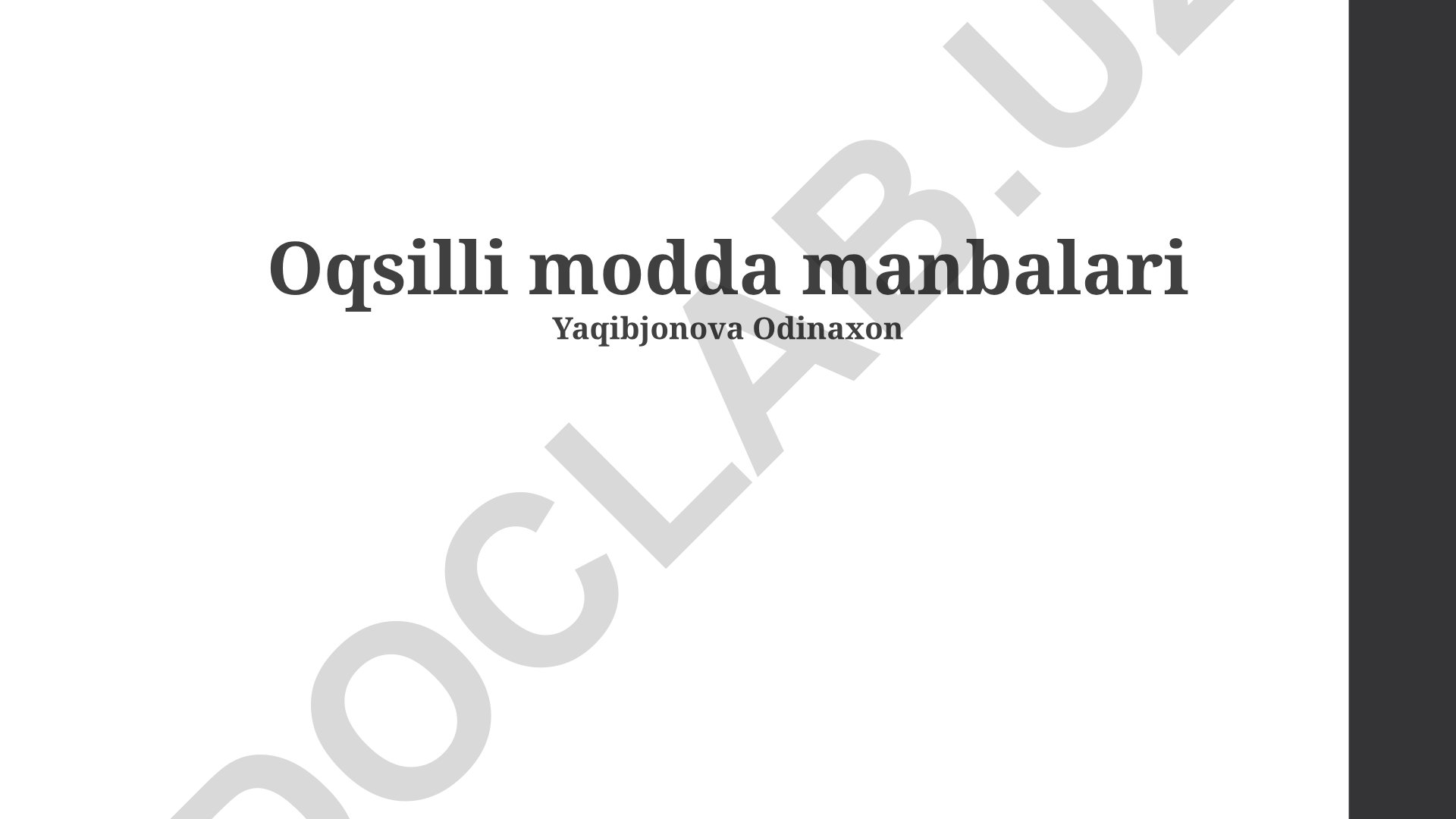 Oqsilli modda manbalari va tebranuvchi moddalar
