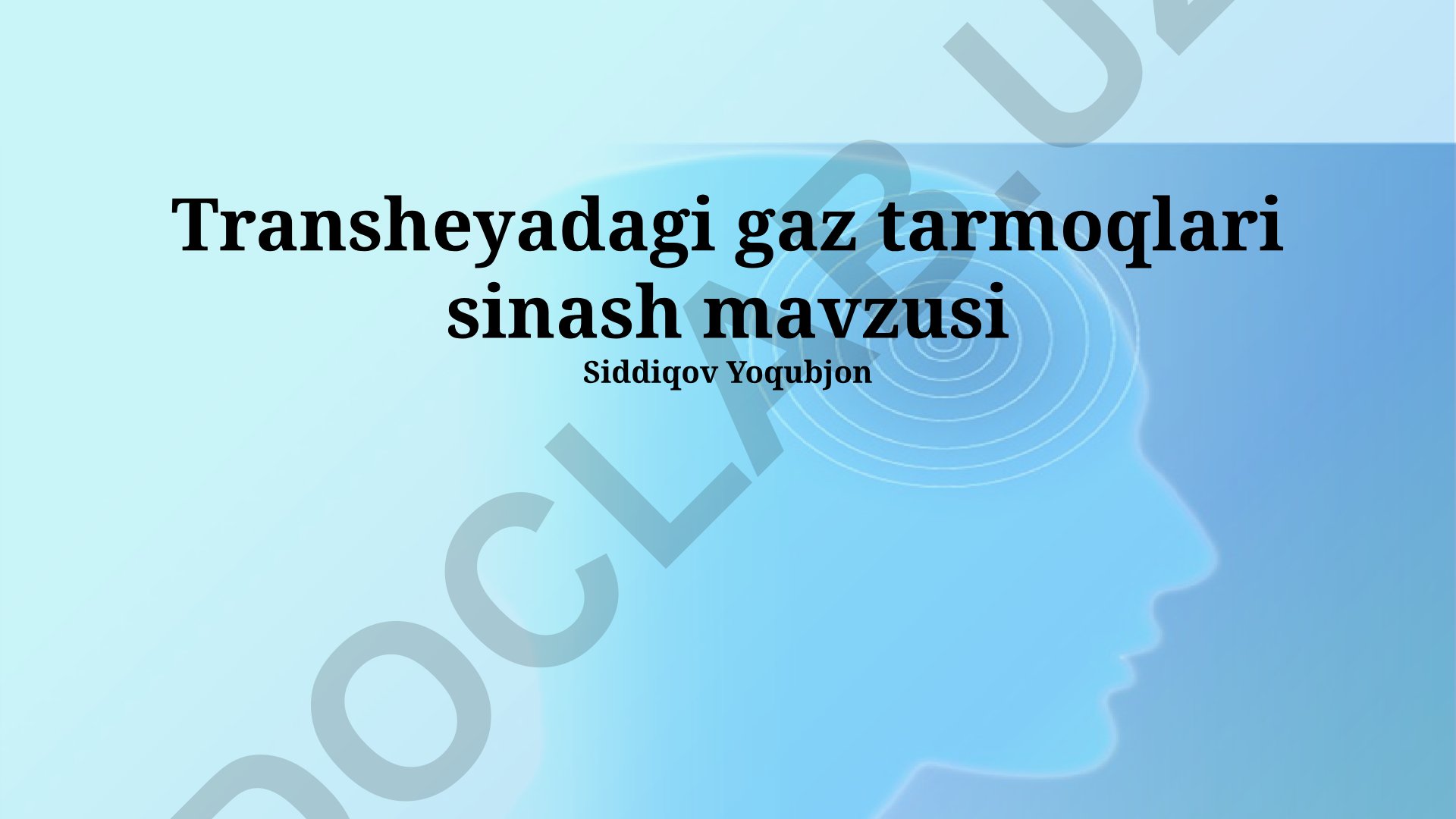 Transheyadagi gaz tarmoqlari sinash mavzusi