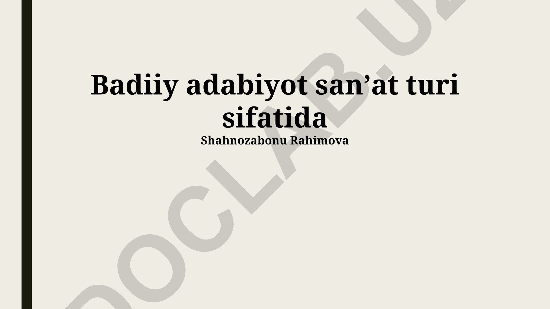 Badiiy adabiyot sanʼat turi sifatida