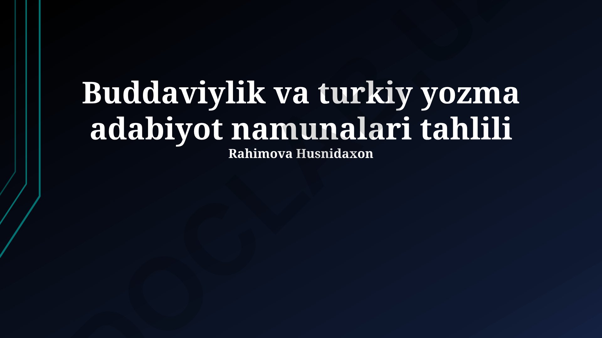 Buddaviylik va turkiy yozma adabiyot namunalari tahlili