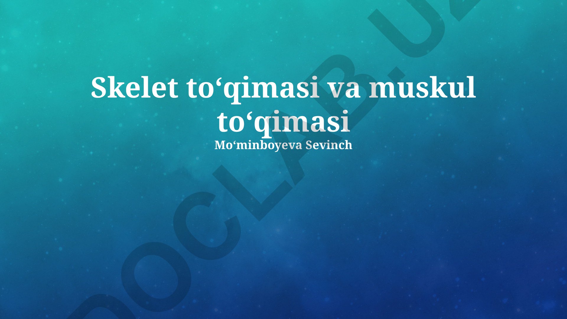 Skelet toʻqimasi va muskul toʻqimasi