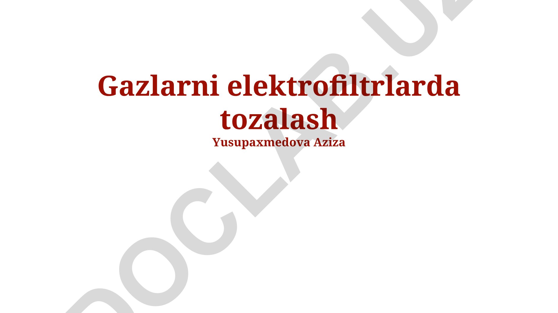 Gazlarni elektrofiltrlarda tozalash