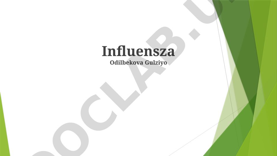 Influensza virusi, simptomlari va oldini olish