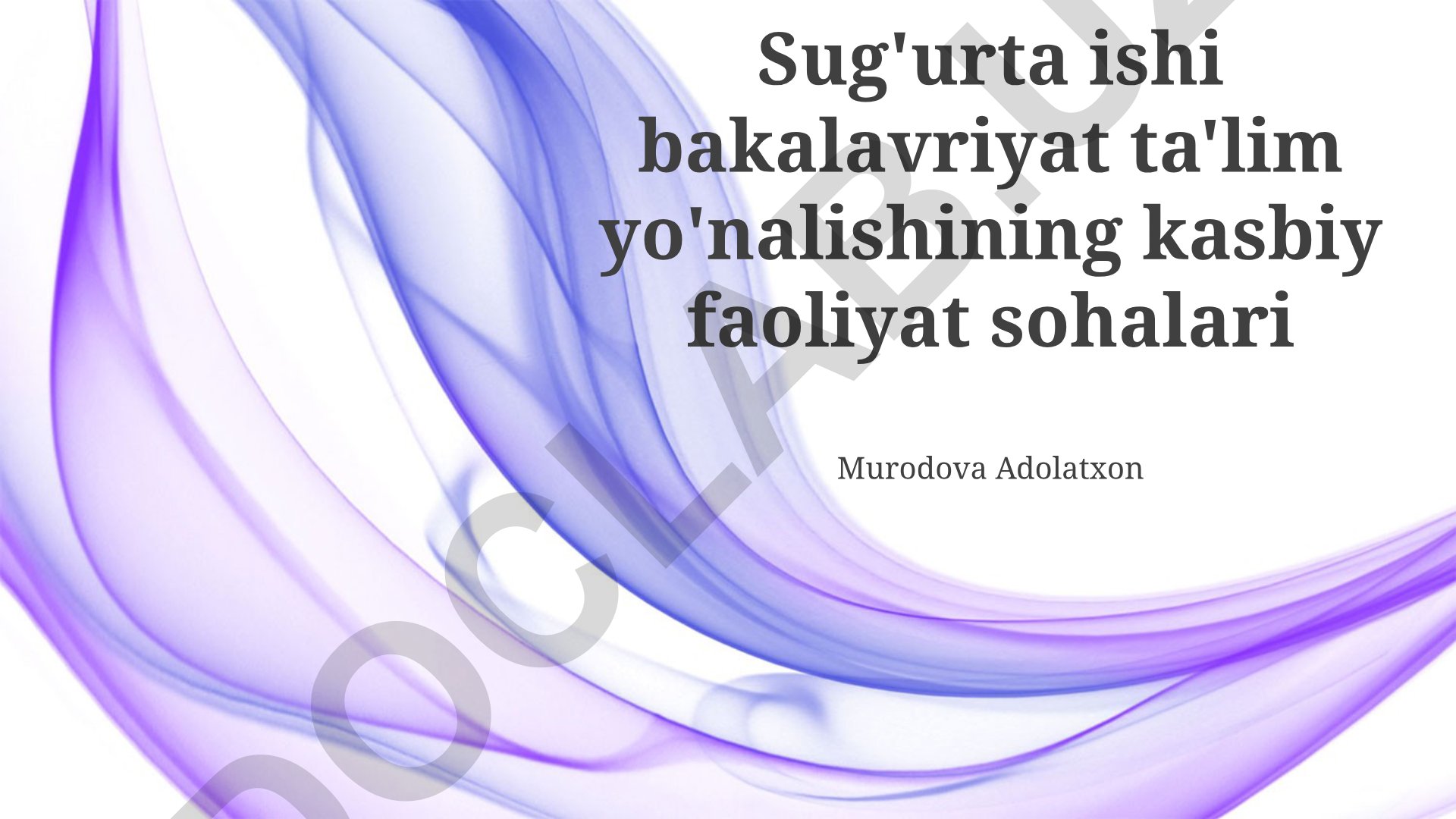 Sug'urta bo'yicha bakalavr dasturi bitiruvchilarining kasbiy faoliyat yo'nalishlari