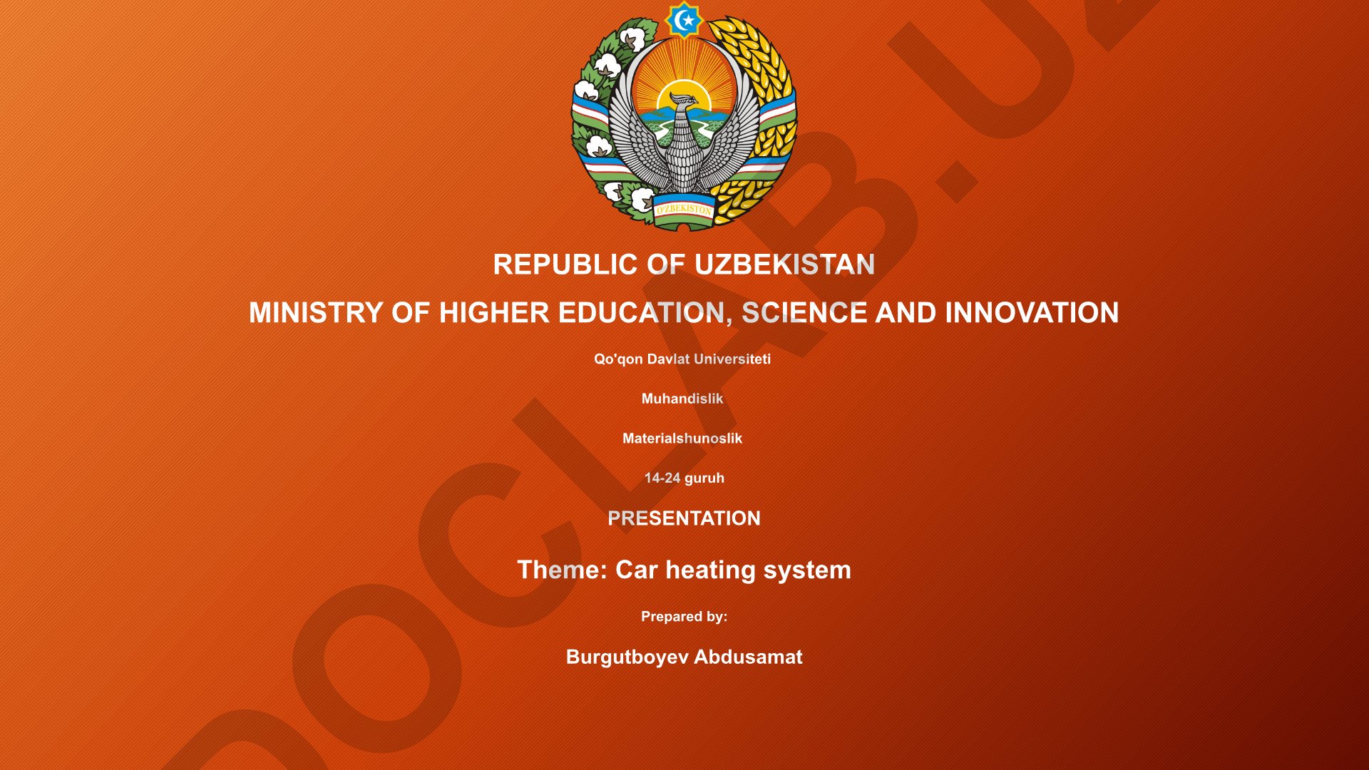 Car heating system