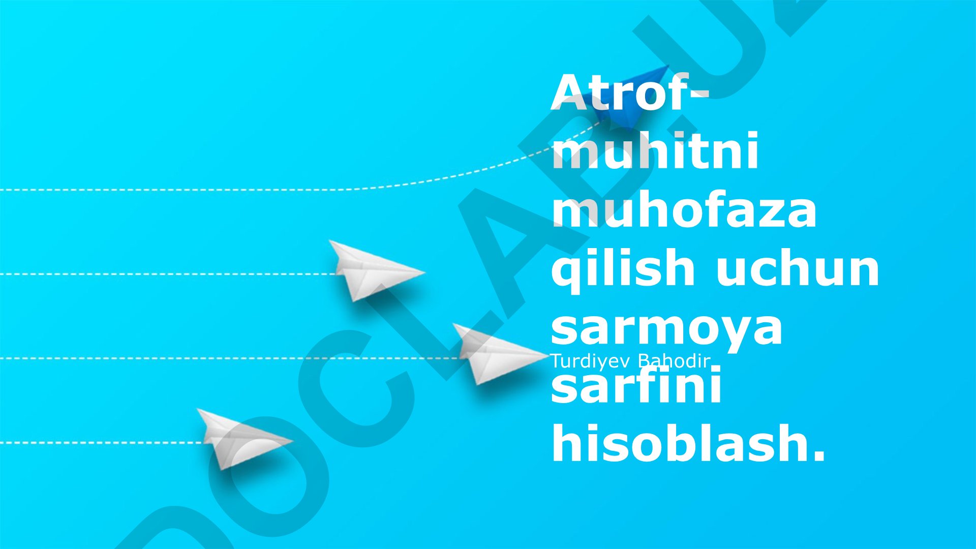 Atrof-muhitni muhofaza qilishga investitsiyalarni hisoblash usullari