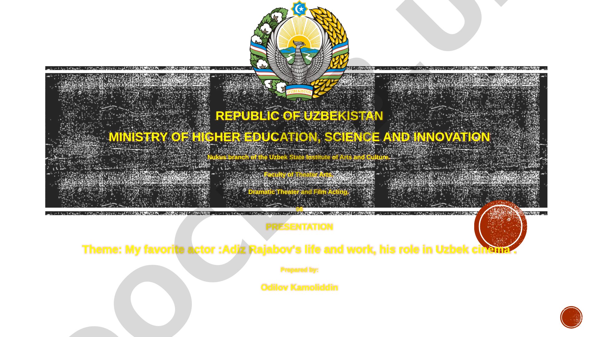 Adiz Rajabov's life and work, his role in Uzbek cinema