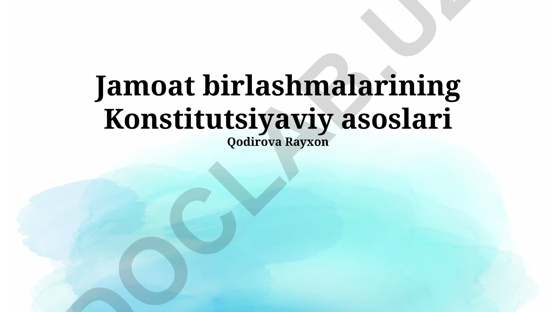 Jamoat birlashmalarining Konstitutsiyaviy asoslari