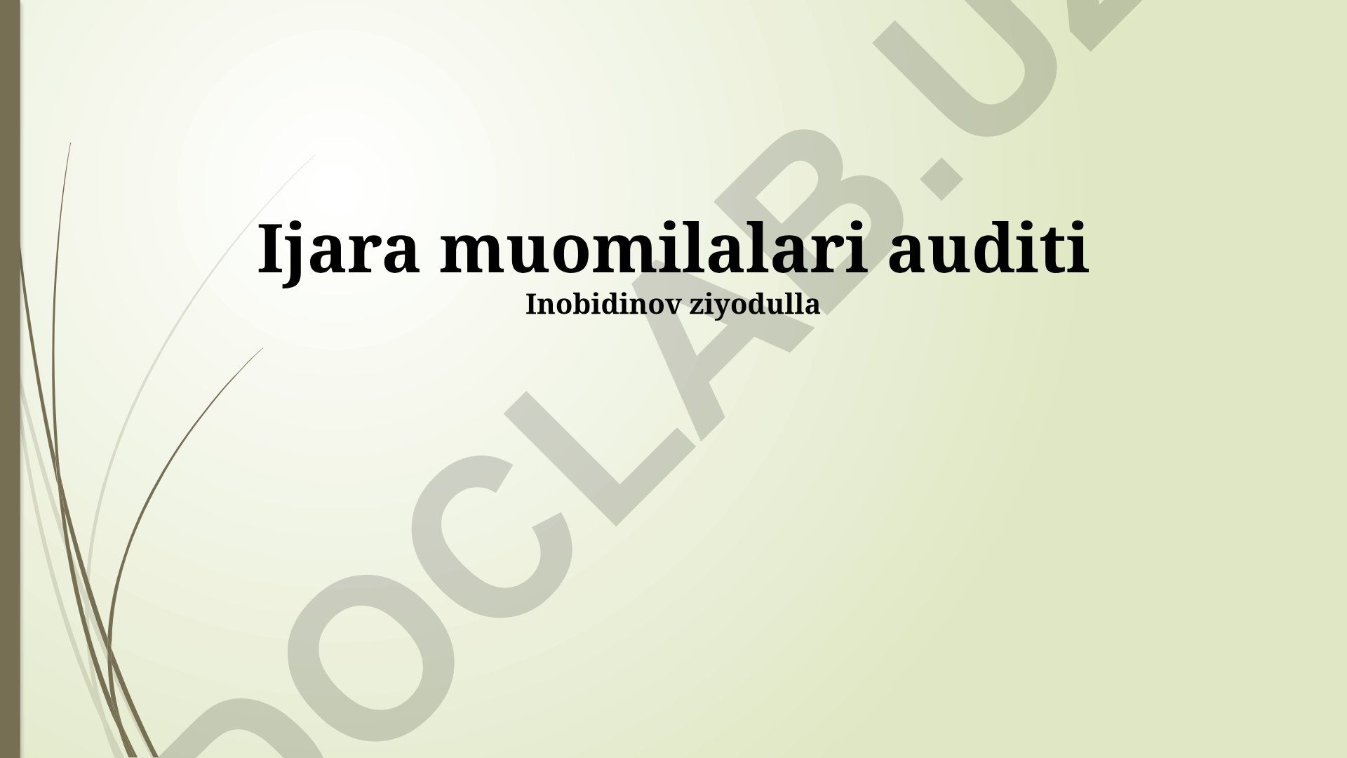 Ijara shartnomalarini audit qilish va xavflarni baholash