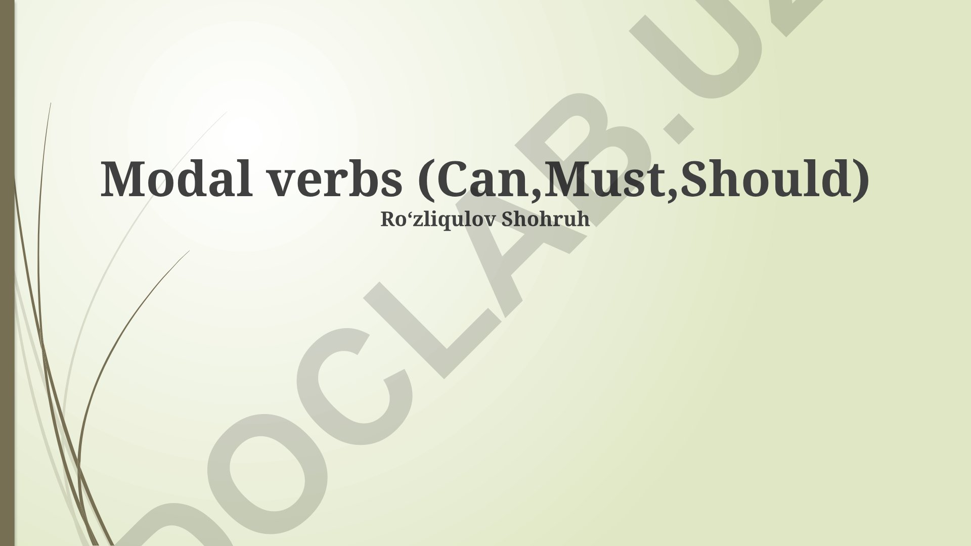 Modal fe'llar: Can, Must, Should - qo'llanish va kontekst