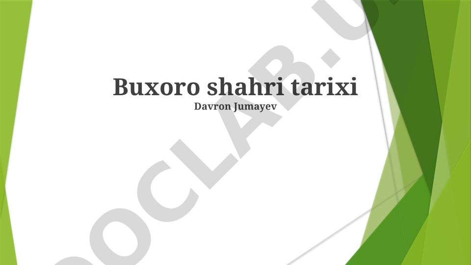 Buxoro shahri tarixi