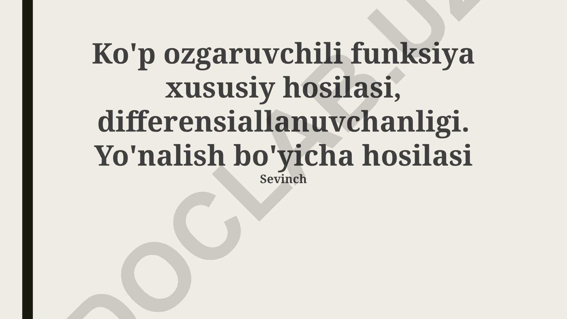 Ko'p o'zgaruvchili funksiyaning yo'nalishli hosilasi va qo'llanilishi